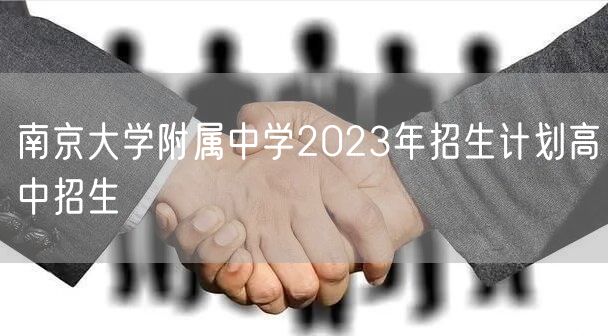 南京大学附属中学2023年招生计划高中招生